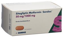 Sitagliptin Metformin Sandoz 50/1000mg 196 Stk, Hauptbild