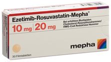 Ezetimib Rosuvast Mepha Filmtabl 10mg/20mg 30 Stk, Hauptbild