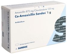 Co-Amoxicilline Sandoz cpr disp 1 g (nouv) 20 pce, image principale