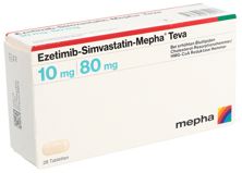 Ezetimib Simvastatin Mepha Teva 10/80 mg 28 Stk, Hauptbild