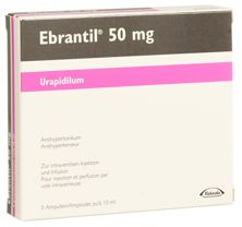 Ebrantil Inj Lös 50 mg/10ml 5 Amp 10 ml, Hauptbild