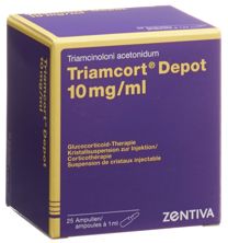 Triamcort Dépôt susp crist 10 mg/ml 25 amp 1 ml, image principale