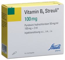 Vitamine B6 Streuli sol inj 100 mg/2ml 10 amp 2 ml, image principale