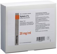 Xylesin Inj Lös 20 mg/ml 100 Amp 1 ml, Hauptbild