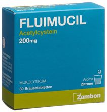 Fluimucil Brausetabl 200 mg Erw citron 30 Stk, Hauptbild