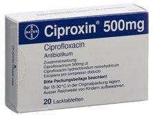 Ciproxin Filmtabl 500 mg 20 Stk, Hauptbild