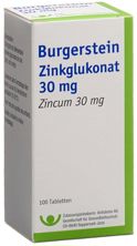 Burgerstein Zinkglukonat Tabl 30 mg 100 Stk, Hauptbild