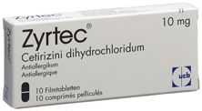 Zyrtec Filmtabl 10 mg 10 Stk, Hauptbild