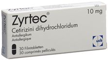 Zyrtec cpr pell 10 mg 30 pce, image principale