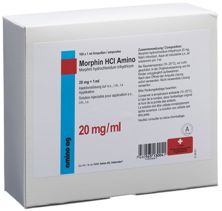Morphin HCl Amino sol inj 20 mg/ml 100 amp 1 ml, image principale
