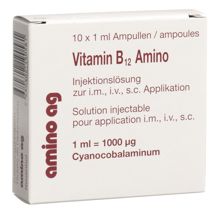 Vitamine B12 Amino sol inj 1000 mcg 10 amp 1 ml, image principale