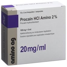 Procaine HCl Amino 100 mg/5ml 10 amp 5 ml, image principale