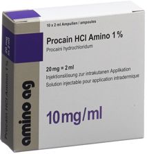 Procaine HCl Amino 20 mg/2ml 10 amp 2 ml, image principale