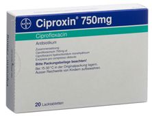 Ciproxin Filmtabl 750 mg 20 Stk, Hauptbild