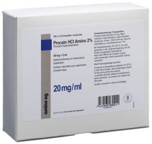 Procaine HCl Amino 40 mg/2ml 100 amp 2 ml, image principale