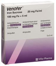 Venofer Inj Lös 100 mg/5ml 5 Amp 5 ml, Hauptbild