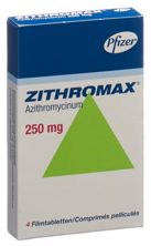 Zithromax cpr pell 250 mg 4 pce, image principale
