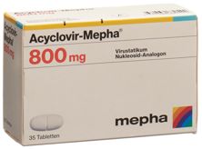 Acyclovir Mepha Tabl 800 mg 35 Stk, Hauptbild