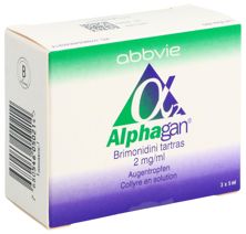 Alphagan Gtt Opht 2 mg/ml 3 Fl 5 ml, Hauptbild