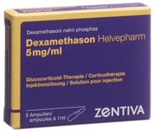 Dexamethason Helvepharm 5 mg/ml 3 Amp 1 ml, Hauptbild