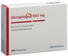 Glucophage Filmtabl 850 mg 100 Stk, Hauptbild
