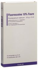 Fluorescéine Faure sol inj 10 % 10 amp 5 ml, image principale