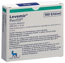 Insuline Levemir Penfill 100 U/ml 5 cartouche 3 ml, image principale