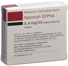 Naloxon OrPha Inj Lös 0.4 mg/ml 10 Amp 1 ml, Hauptbild