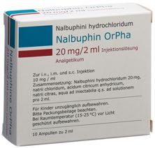 Nalbuphin OrPha Inj Lös 20 mg/2ml 10 Amp 2 ml, Hauptbild
