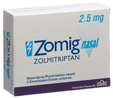 Zomig nasal spray nasal 2.5 mg monodos 2 pce, image principale
