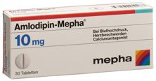 Amlodipin Mepha Tabl 10 mg 30 Stk, Hauptbild