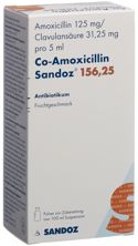 Co-Amoxicilline Sandoz pdr 156.25 mg p susp 100 ml, image principale