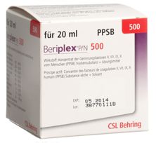 Beriplex P/N 500 Trockensub cum Solv Fl 20 ml, Hauptbild