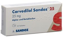Carvédilol Sandozcpr 25 mg 30 pce, image principale