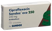 Ciprofloxacine Sandoz eco cpr pell 250 mg 10 pce, image principale
