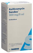 Azithromycin Sandoz 200 mg/5ml f Susp Fl 15 ml, Hauptbild