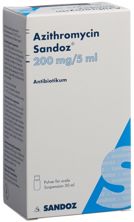Azithromycine Sandoz 200 mg/5ml p susp fl 30 ml, image principale