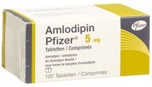 Amlodipin Pfizer Tabl 5 mg 100 Stk, Hauptbild