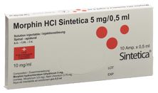 Morphin HCl Sintetica 5 mg/0.5ml 10 Amp 0.5 ml, Hauptbild