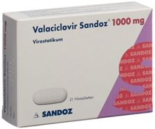 Valaciclovir Sandoz Filmtabl 1000 mg 21 Stk, Hauptbild