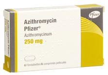 Azithromycin Pfizer Filmtabl 250 mg 6 Stk, Hauptbild
