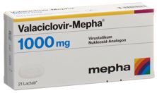 Valaciclovir Mepha Lactab 1000 mg 21 Stk, Hauptbild