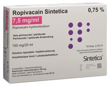 Ropivacain Sintetica 7.5 mg/ml 20ml Amp 10 Stk, Hauptbild