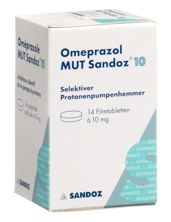Oméprazole MUT Sandoz cpr pell 10 mg bte 14 pce, image principale