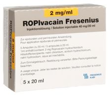 Ropivacain Fresenius 2 mg/ml 20ml Amp 5 Stk, Hauptbild
