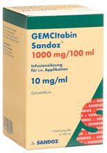 Gemcitabin Sandoz Inf Lös 1000 mg/100ml Durchstf, Hauptbild