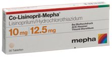 Co-Lisinopril Mepha Tabl 10/12.5 30 Stk, Hauptbild