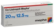 Co-Lisinopril Mepha Tabl 20/12.5 30 Stk, Hauptbild
