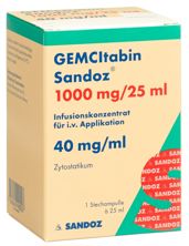 Gemcitabin Sandoz Inf Konz 1000 mg/25ml Durchstf, Hauptbild