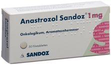 Anastrozol Sandoz Filmtabl 1 mg 30 Stk, Hauptbild